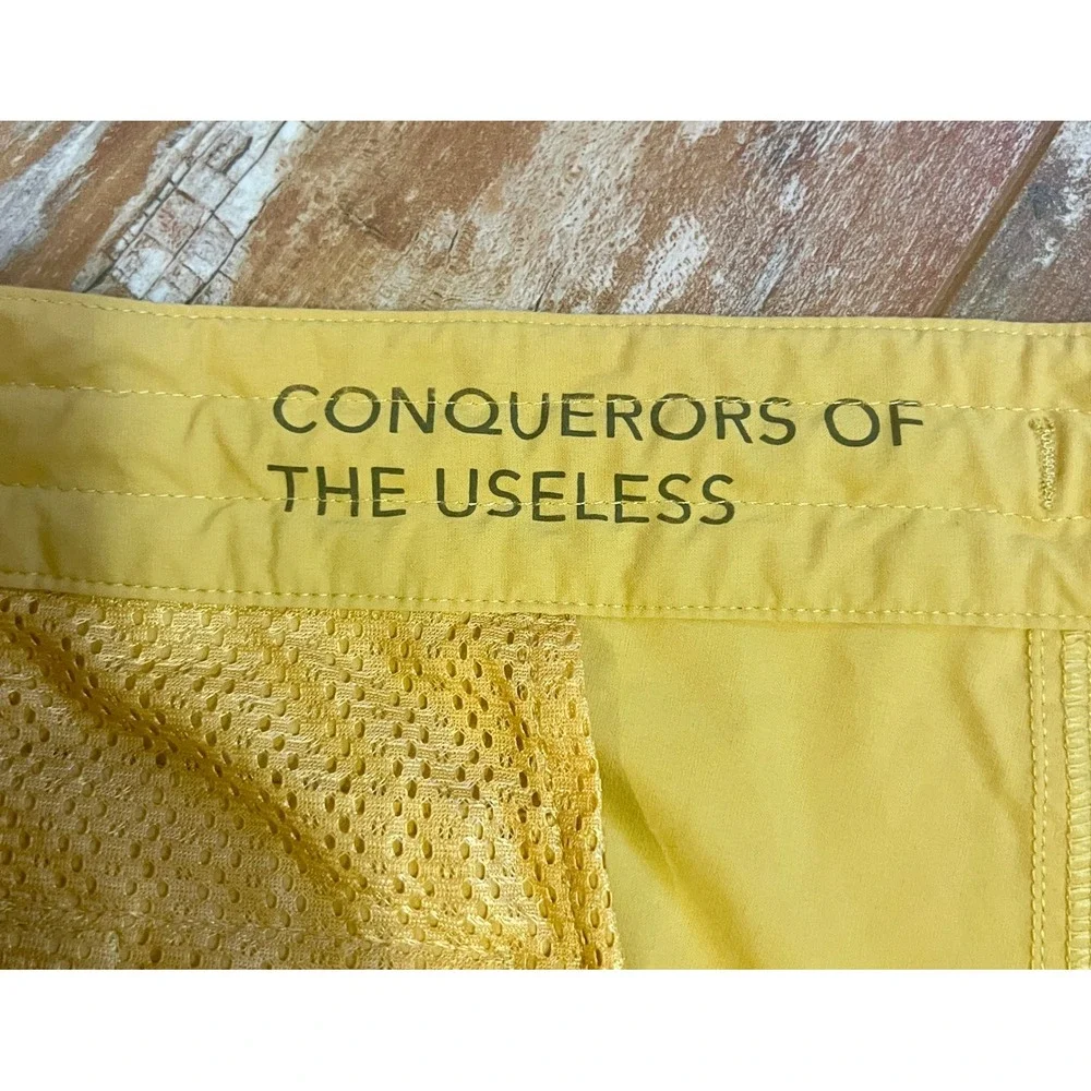 Patagonia Mens Board Shorts 38 Yellow Stretch Nylon Swim Trunks 8 Inch Inseam